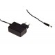 SGA12E09-P1J MEANWELL AC-DC Slim wall mounted adaptor, Input range 90-264VAC with 2 pole Euro plug, Output 9..
