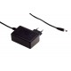 SGA25E09-P1J MEANWELL AC-DC Slim wall mounted adaptor, Input range 90-264VAC with 2 pole Euro plug, Output 9..