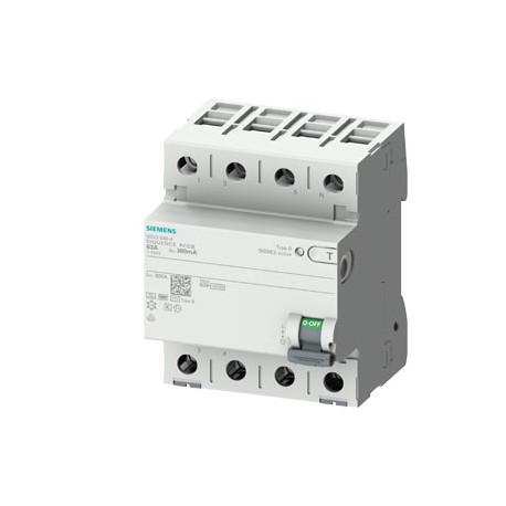 5SV3744-4 SIEMENS Residual current operated circuit breaker, 4-pole, Type B, short-time delayed, In: 40 A, 5..