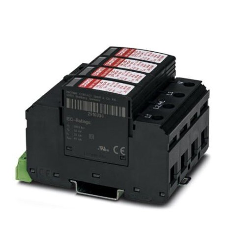 VAL-US-347/30/3+1V-FM 1079099 PHOENIX CONTACT Surge protective device, four channel with remote indicator co..