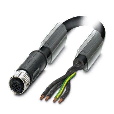 SAC-4P- 0,5-PUR/M12FSS PE 1100833 PHOENIX CONTACT Power cable, 4-position, PUR halogen-free, black-gray RAL ..