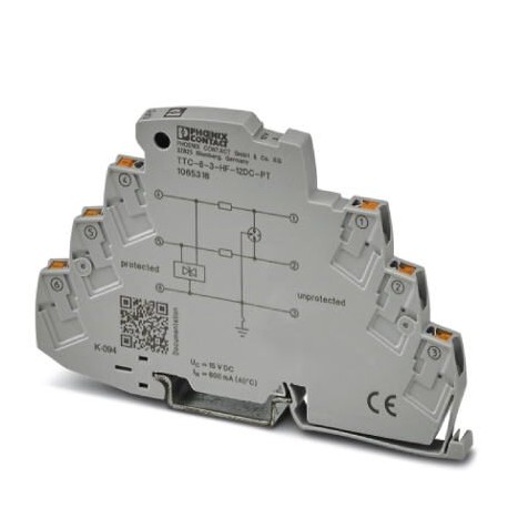 TTC-6-3-HF-12DC-PT/50 1106200 PHOENIX CONTACT Устройство защиты от перенапряжений для трех сигнальных провод..