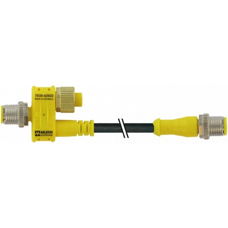 7030-42642-0000000 MURRELEKTRONIK T-coupler M12 male 5 pole / M12 male+cable 2 pole+female 8 pole