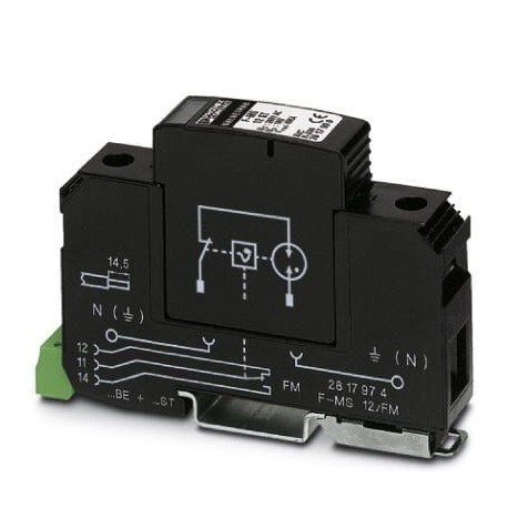F-MS 12/FM/120 2908724 PHOENIX CONTACT Parasurtenseur de type 2, composé d'une embase avec contact de signal..
