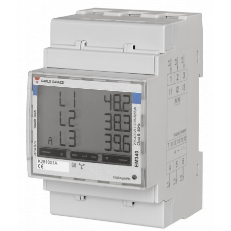 EM340DINAV23XM1PFA CARLO GAVAZZI Function: MID Energy analyzer , Mounting: DIN Rail, Power supply: Self powe..