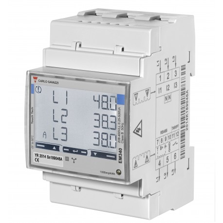 EM340DINAV23XS1PFA CARLO GAVAZZI Function: MID Energy analyzer , Mounting: DIN Rail, Power supply: Self powe..