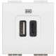 N4287C2 BTCINO LL-BASE USB A+C 3A/5V 2M BLAN