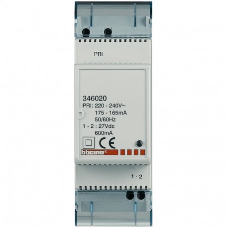 346020 BTCINO BT/2H-ALIM.SUPL.0,6A 2DIN