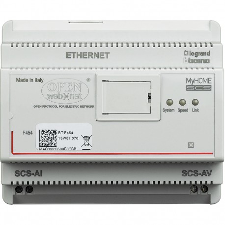 F458 BTCINO Hotel IP del Server