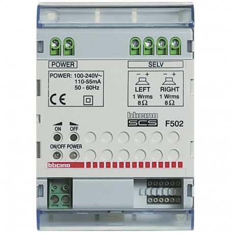 F502 BTCINO STEREO-VERSTÄRKER-4-MOD-DIN