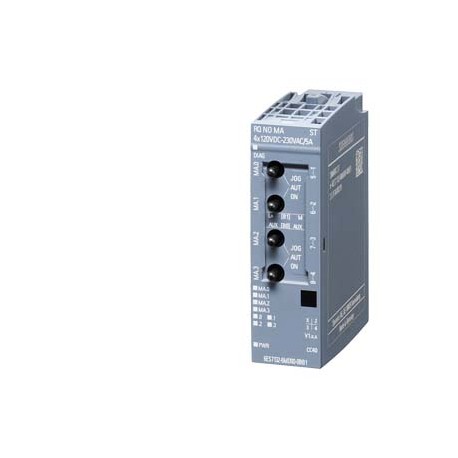 6ES7132-6MD00-0BB1 SIEMENS SIMATIC ET 200SP, Module de relais normalement ouvert, RQ NO-MA4x120V CC..230V CA..