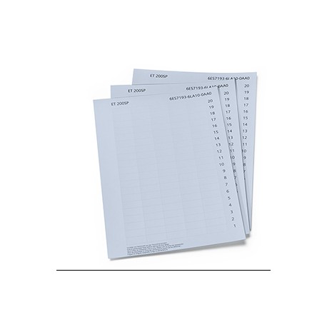 6ES7193-6LA10-0AA0 SIEMENS SIMATIC ET 200SP, 1000 labeling strips, light gray, 10 sheets DIN A4, perforated,..