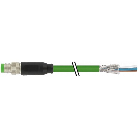 7000-08811-7913000 MURRELEKTRONIK M8 male 0° A-cod. with cable shieldedPUR 1x4xAWG26 shielded gn UL/CSA+drag..